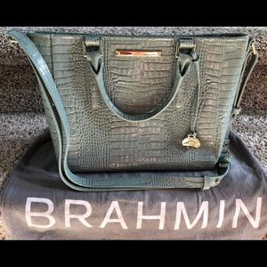 Brahmin Harper Embossed Leather Handbag - Blue